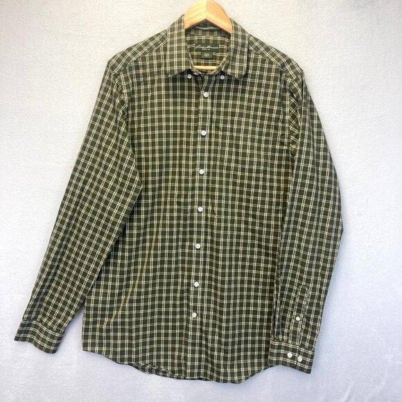 Eddie Bauer Other - Eddie Bauer Relaxed Fit Button Up Shirt Mens Large Tall LT Green Red Plaid